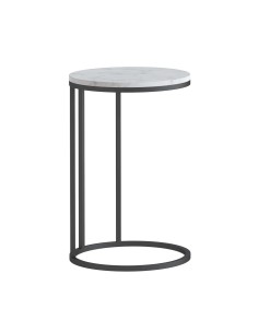 Livia C Side Table - Grey Base/White Marble