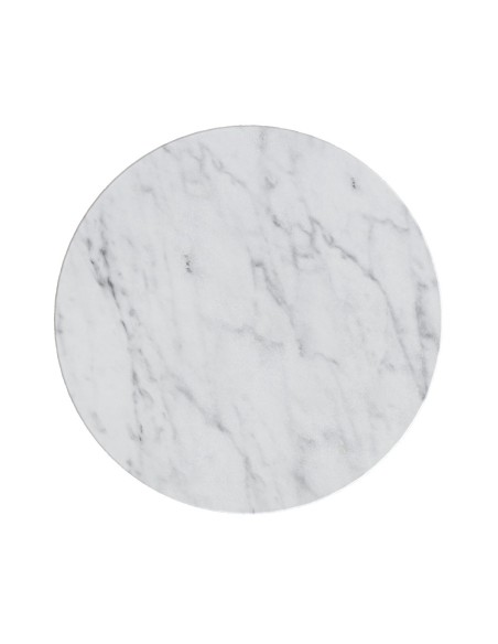 Livia C Side Table - Grey Base/White Marble