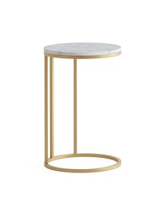Livia C Side Table - Gold Base/White Marble