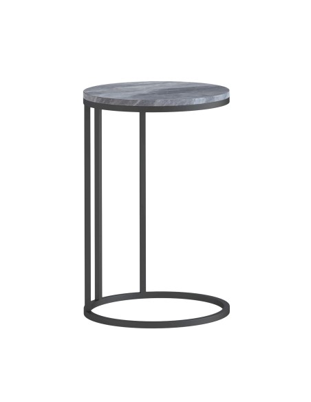 Livia C Side Table - Grey Base/Grey Marble