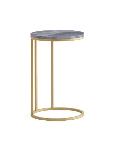 Livia C Side Table - Gold Base/Grey Marble