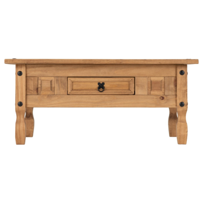 Corona 1 Drawer Coffee Table - Distressed Waxed Pine