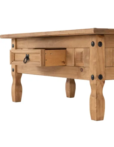Corona 1 Drawer Coffee Table - Distressed Waxed Pine