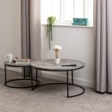 Athens Round Table Coffee Table Set - Concrete Effect