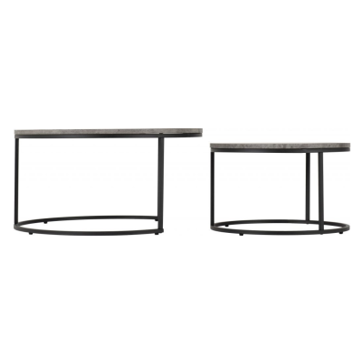 Athens Round Table Coffee Table Set - Concrete Effect