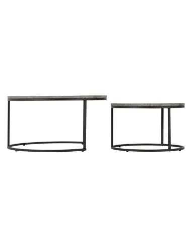 Athens Round Table Coffee Table Set - Concrete Effect