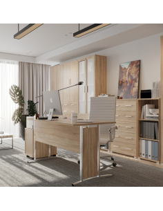 Office Line 1.6m Desk - Sonoma Oak
