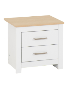 Portland 2 Drawer Bedside Locker - White/Oak Effect 2