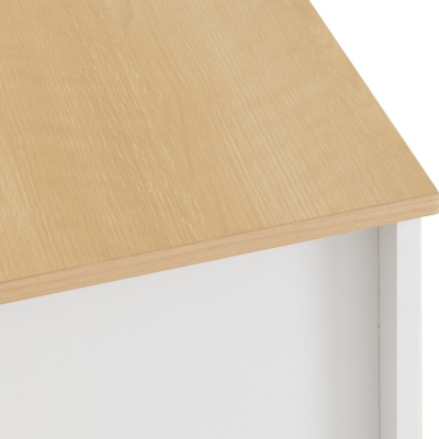 Portland 2 Drawer Bedside Locker - White/Oak Effect