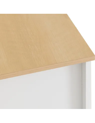 Portland 2 Drawer Bedside Locker - White/Oak Effect