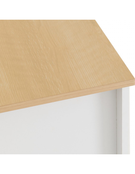 Portland 2 Drawer Bedside Locker - White/Oak Effect