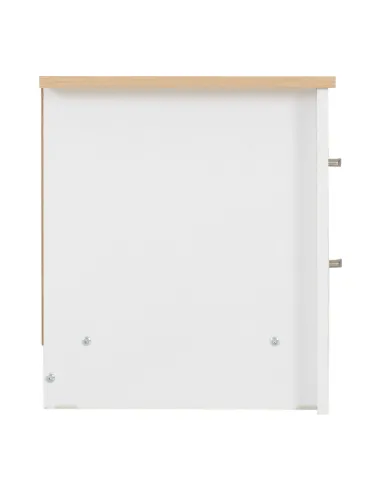 Portland 2 Drawer Bedside Locker - White/Oak Effect