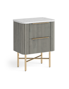 Lexington Narrow Bedside Locker - Mango Charcoal/Marble 2