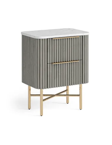 Lexington Narrow Bedside Locker - Mango Charcoal/Marble