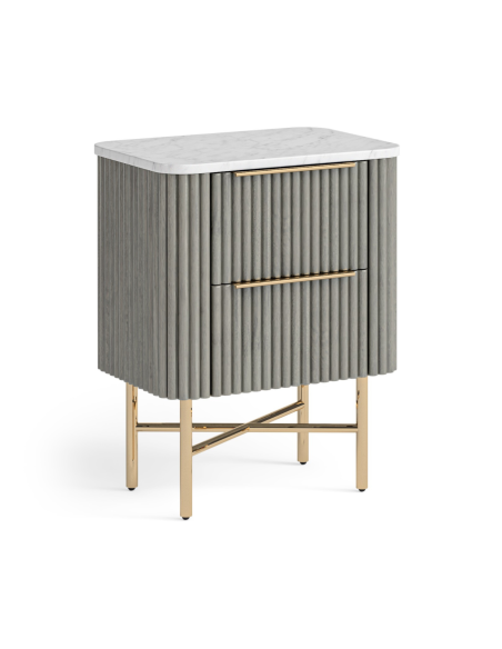 Lexington Narrow Bedside Locker - Mango Charcoal/Marble