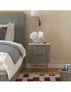 Lexington Narrow Bedside Locker - Mango Charcoal/Marble