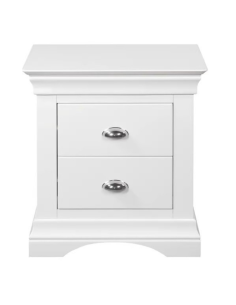 Bella 2 Drawer Bedside Locker - White 2