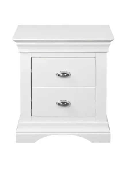 Bella 2 Drawer Bedside Locker - White