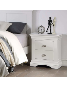 Bella 2 Drawer Bedside Locker - White