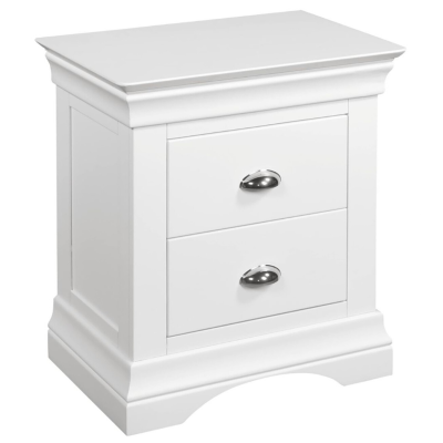 Bella 2 Drawer Bedside Locker - White