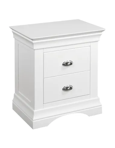 Bella 2 Drawer Bedside Locker - White