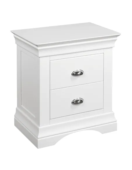 Bella 2 Drawer Bedside Locker - White