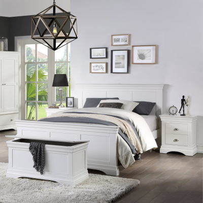 Bella 2 Drawer Bedside Locker - White