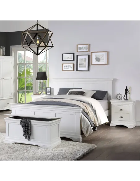 Bella 2 Drawer Bedside Locker - White