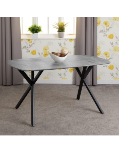 Athens Rectangular Table Dining Table - Concrete Effect