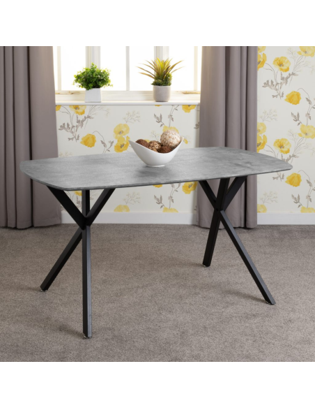 Athens Rectangular Table Dining Table - Concrete Effect