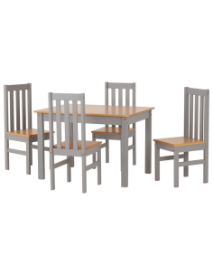 Ludlow 1+4 Dining Set - Grey/Oak Effect 2
