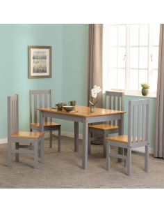 Ludlow 1+4 Dining Set - Grey/Oak Effect