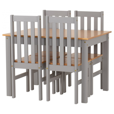 Ludlow 1+4 Dining Set - Grey/Oak Effect