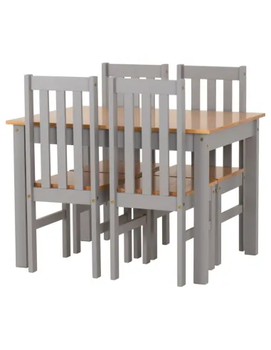 Ludlow 1+4 Dining Set - Grey/Oak Effect