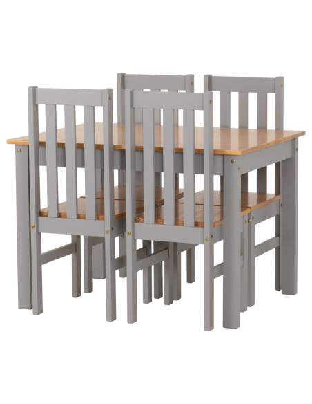 Ludlow 1+4 Dining Set - Grey/Oak Effect