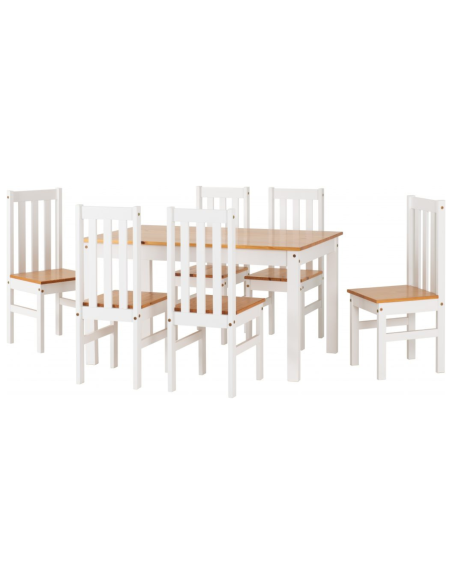 Ludlow 1+6 Dining Set - White/Oak Effect