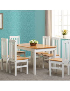 Ludlow 1+6 Dining Set - White/Oak Effect