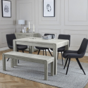 Tulip Dining Bench - Grey Stain Oak