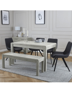 Tulip Dining Bench - Grey Stain Oak