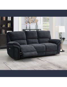 Bruno 3 Seater Manual Recliner Sofa - Bowery Ink