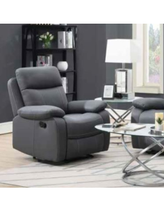 Cambridge Manual Recliner Armchair - Grey Fabric