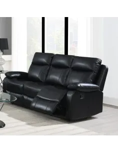 Cambridge 3+1+1 Manual Recliner Sofa Set - Black Leathaire 2