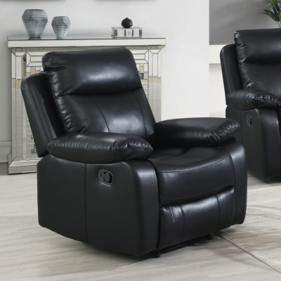 Cambridge 3+1+1 Manual Recliner Sofa Set - Black Leathaire