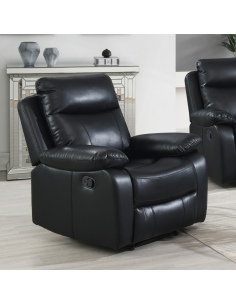 Cambridge Manual Recliner Armchair - Black Leathaire