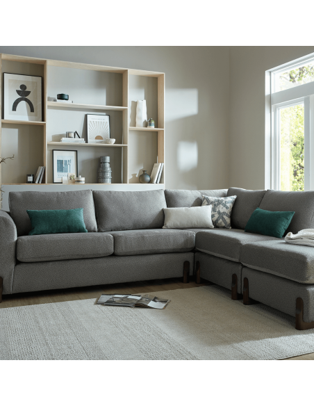 Preston 3 Corner 1 Sofa with Footstool with Square Wedge