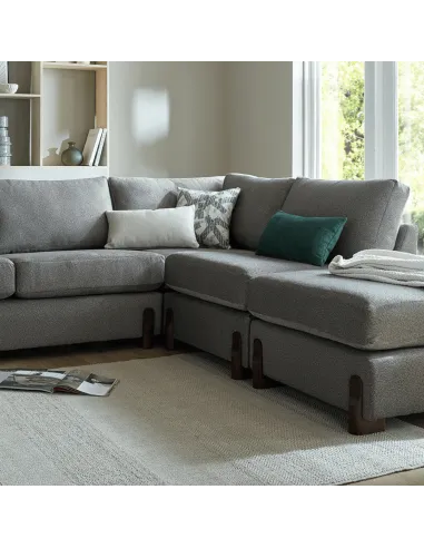 Preston 3 Corner 1 Sofa with Footstool with Square Wedge