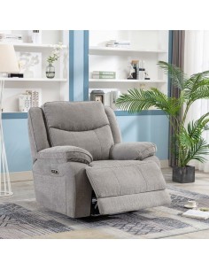 Lahinch Electric Recliner Armchair - Light Grey