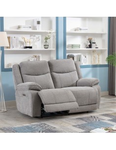 Lahinch 2 Seater Electric Recliner Sofa - Light Grey