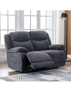Lahinch 2 Seater Electric Recliner Sofa - Dark Grey