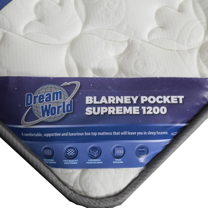 Blarney 3FT Pocket Supreme 1200 Dream World Mattress IN COMBO